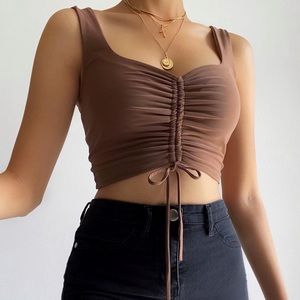 Brown crop top in size Large from WickedFash
